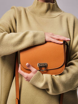 Сумка кожаная Azaro 30741 оранжевый карандаш