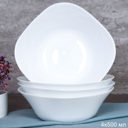 Набор суповых квадратных тарелок 4 штуки 500 мл 165 мм тарелка глубокая белый / FSW-65XN (WHITE) /уп 15/704204 / С / - Галеонтрейд фото 3