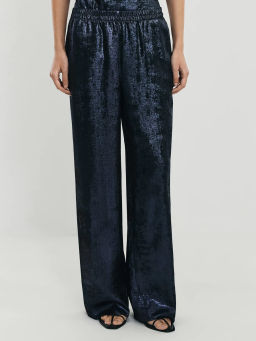 Прямые брюки из блестящей ткани / Zarina