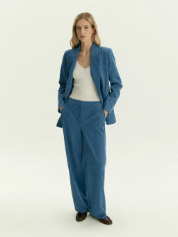 Вельветовые брюки прямого кроя на резинке, D461/brass