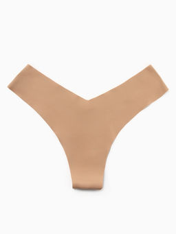 Трусы женские бразильяно бесшовные KAFTAN, бежевые, размер 40-42