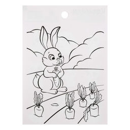 Цена за 10 шт. Наклейки бумажные Зайки, c раскраской на обороте, 11 15,5 см - Арт узор фото 2