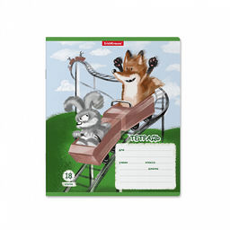 Цена за 10 шт. Тетрадь школьная ученическая ErichKrause Хитрый лис, 18 листов, клетка (в плёнке по 10 шт.)_MIX-PACK  фото 4