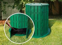 Компостер с крышкой и дном, 800л зеленый, высота 120 см