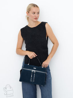 Сумка женская кожаная 9675MSS d.blue Velina Fabbiano-Safenta в Новосибирске