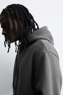 SUDADERA CAPUCHA HEAVYWEIGHT B?SICA / Antracita oscuro - Zara фото 6