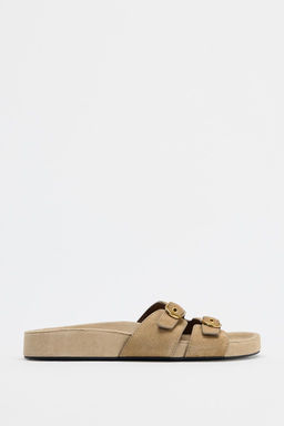 SPLIT SUEDE BUCKLE SANDALS - Zara фото 2