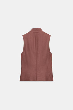 CHALECO CON LINO SET / MARSALA - Zara фото 7