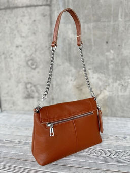 Женская кожаная сумка через плечо 8722-9 Кэмл - Sergio valentini фото 4