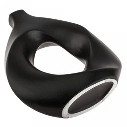 Ваза керамическая "Мадагаскар" 850мл, 21х7,5см h23,7см, горло - 2,5х2,5см, фактурный глянец, цвет - черный, в коробке (Китай)