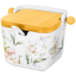 Банка д/сыпучих продуктов 250 мл 12*9,5*9 см "Корнелия" фарфор NEW BONE CHINA