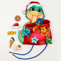 Шнуровка на новый год «Змея спешит на ёлку», игрушка для детей