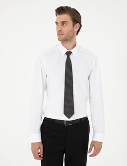 Beyaz Slim Fit Uzun Kollu Basic G_mlek