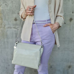 Женская кожаная сумка через плечо с тремя отделениями 0101-14