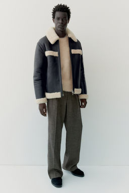 Chaqueta de aviador de piel