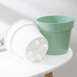 Цена за 2 шт. Кашпо для цветов со вставкой «Порто», 1 л, цвет нефрит