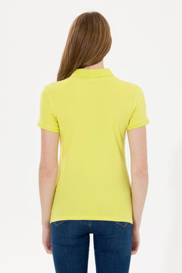 U. S. Polo Assn Женская неоново-желтая базовая футболка с воротником-поло - U.s. polo assn фото 6