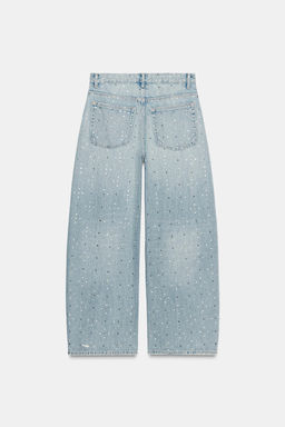 TRF BAGGY JEANS WITH RHINESTONE JEWELS - Zara фото 6