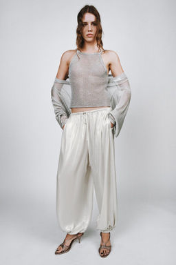 METALLIC THREAD CROCHET TOP