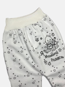 Костюм футер: чепчик, боди, штаны, арт.dA2-KS153-ITnk, белый звезды - Мамин малыш фото 4