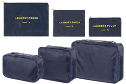 Набор 6 дорожных органайзеров Синий (3 органайзера и 3 косметички) - El casa фото 4