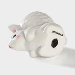 Подставка для яйца Доляна «Зайка», доломит, 8×5.5×7.5 см, белая, розовая