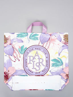 Цена за 50 шт. Пакет с петлевой ручкой "Цветочный" 45 х 40 х 8 см, 60 мкм