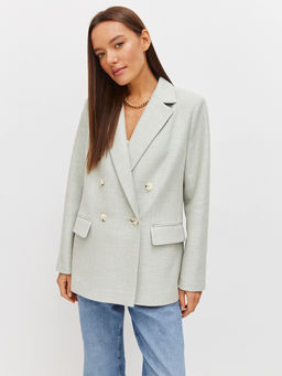 Двубортный жакет из фактурной вискозы