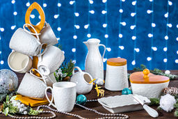 Набор - сахарница 300 мл 16*10*11 см Снежинки +солонка+перечница на дер.подставке - Elan gallery фото 5