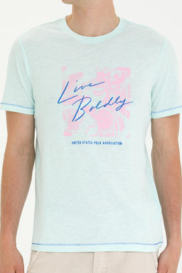 U. S. Polo Assn Мужская футболка водно-зеленого цвета - U.s. polo assn фото 6