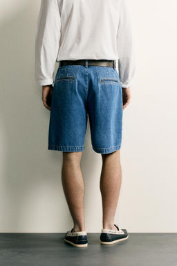 BERMUDA DENIM REGULAR FIT PLIEGUES / Azul medio - Zara фото 3