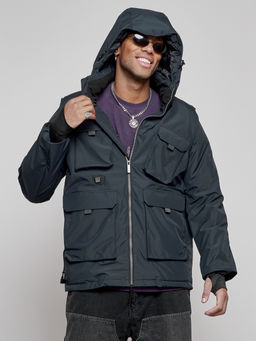 Куртка - жилетка трансформер с подогревом 2 в 1 мужская зимняя темно-синего цвета 6668TS - Mtforce фото 29