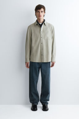 CAMISA MEZCLA DE ALGOD?N CEPILLADO RELAXED FIT - H&m фото 5