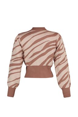 Zumrut Yesili Zebra Desenli Crop Triko Kazak TWOAW21KZ0010 - Trendyolmilla фото 29