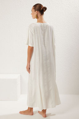 Kahverengi Dokuma Baglama Detayl? Maxi Plaj Elbise TBESS25EL00022 - Trendyolmilla фото 11