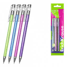 Цена за 12 шт. Ручка шариковая ErichKrause ULTRA-20 Stick Glitter 0.7, Super Glide Technology, цвет чернил синий (в коробке по 12 шт.) фото 2