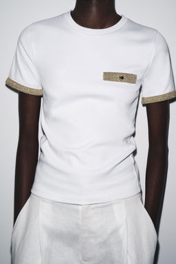 METALLIC THREAD T-SHIRT - Zara фото 17