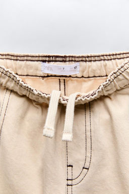 ECRU TWILL TROUSERS - Zara фото 4