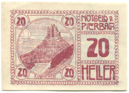 20 геллеров 1920 года Австрия Пирбах (нотгельд)