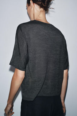 WOOL KNIT SHORT SLEEVE TOP - Zara фото 3