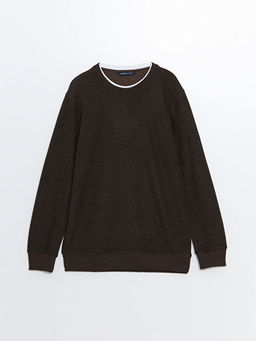 Bisiklet Yaka Uzun Kollu Erkek Sweatshirt