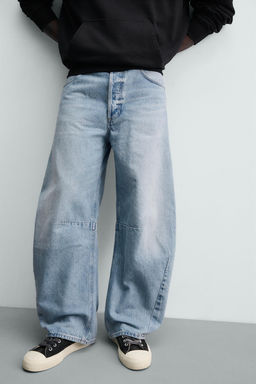 JEANS RELAXED BARREL FIT PINZAS / Azul claro - Zara фото 5