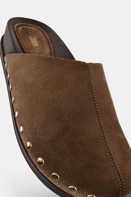 LEATHER CLOGS WITH STUDS - Zara фото 6