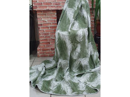 Одеяло байковое 140*205 жаккард "Перья" цв. хаки (Россия ВВТ)