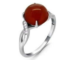 Кольцо из серебра сердолик, МЦВ57