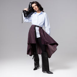 Юбка-килт с необработанными краями, Игра теней