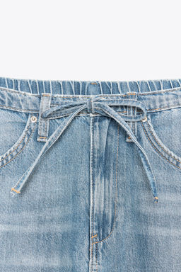 DRAWSTRING FLOWING TRF DENIM TROUSERS - Zara фото 5