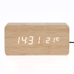 Часы - будильник электронные "Цифра-ТЗ", настольные, термометр, беспроводная QI зарядка