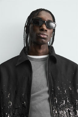 CROPPED FIT SEQUIN JACKET - Zara фото 5