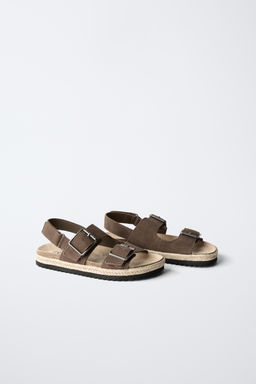 LEATHER SANDALS WITH JUTE BUCKLES - Zara фото 2